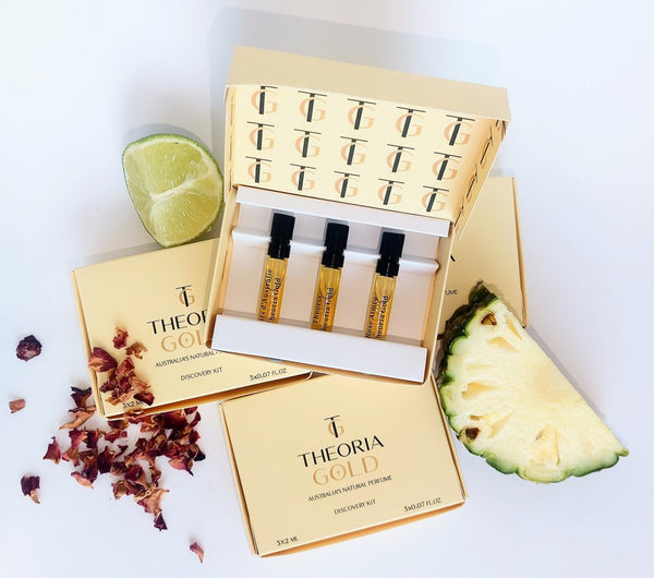 Theoria Gold Perfume Discovery Kit | 3 x 3ml Natural Perfume Samples